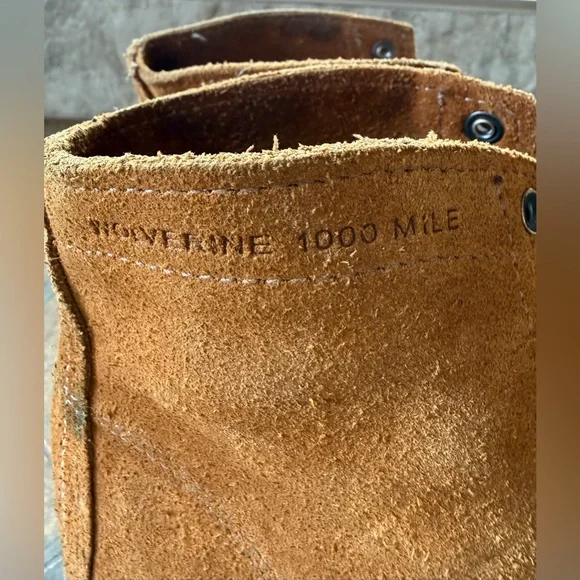 Wolverine 1000 Mile Boots Men’s 10.5D Brown Suede Lace Up USA Made - Picture 6 of 13